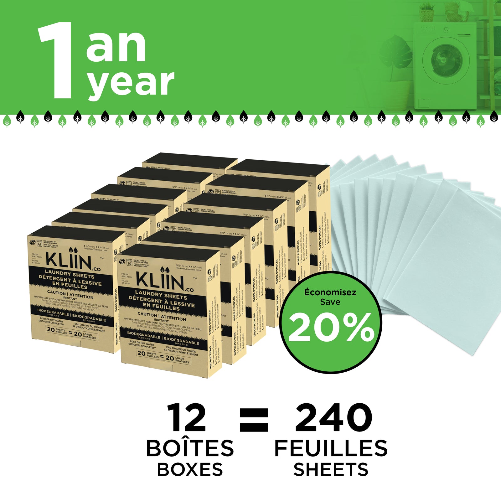 Laundry detergent sheet set - 12 months