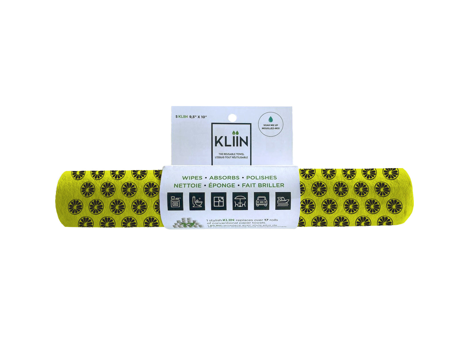 KLIIN Reusable and compostable Roll - Yellow citrus print