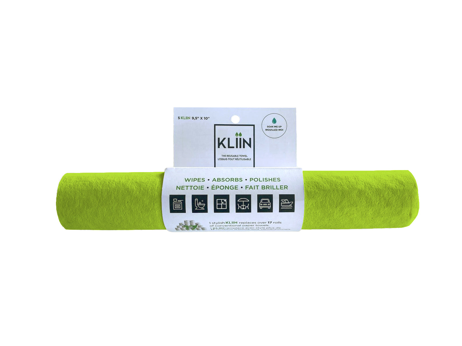 KLIIN Reusable and compostable Roll - Apple Green unprinted